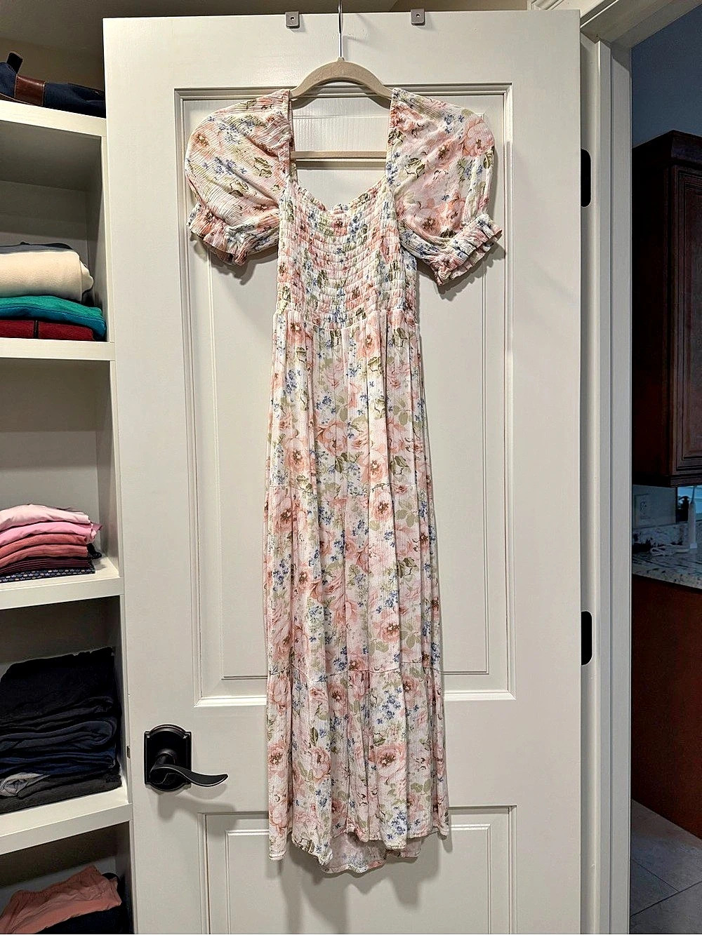 A&F Puff Sleeve Midi Floral Dress